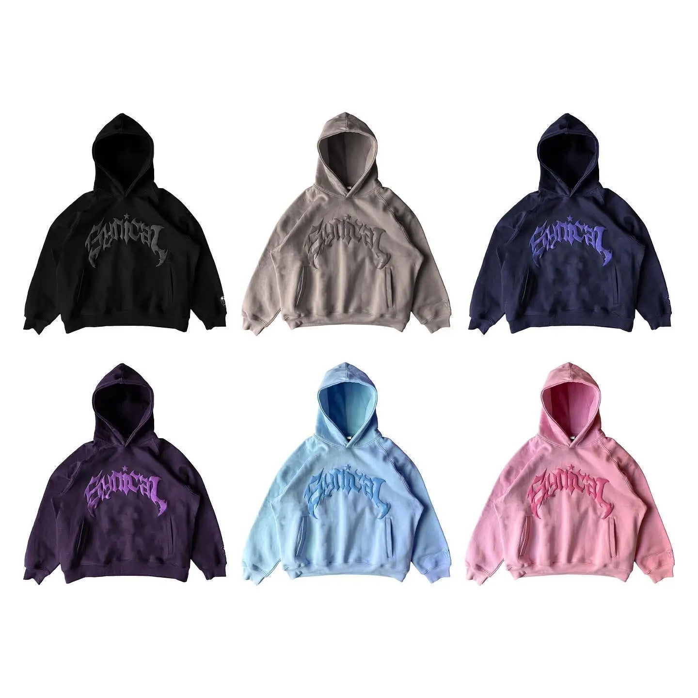 Harajuku synical graphics Hoodies sweatshirt Plush American Pullover Vintage Y2K streetwear high street tracksuit men clothing